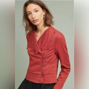 Anthropologie Marrakech Boho Henna Moto Jacket Burnt Orange S, NWT